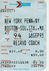 Amtrak Ticket